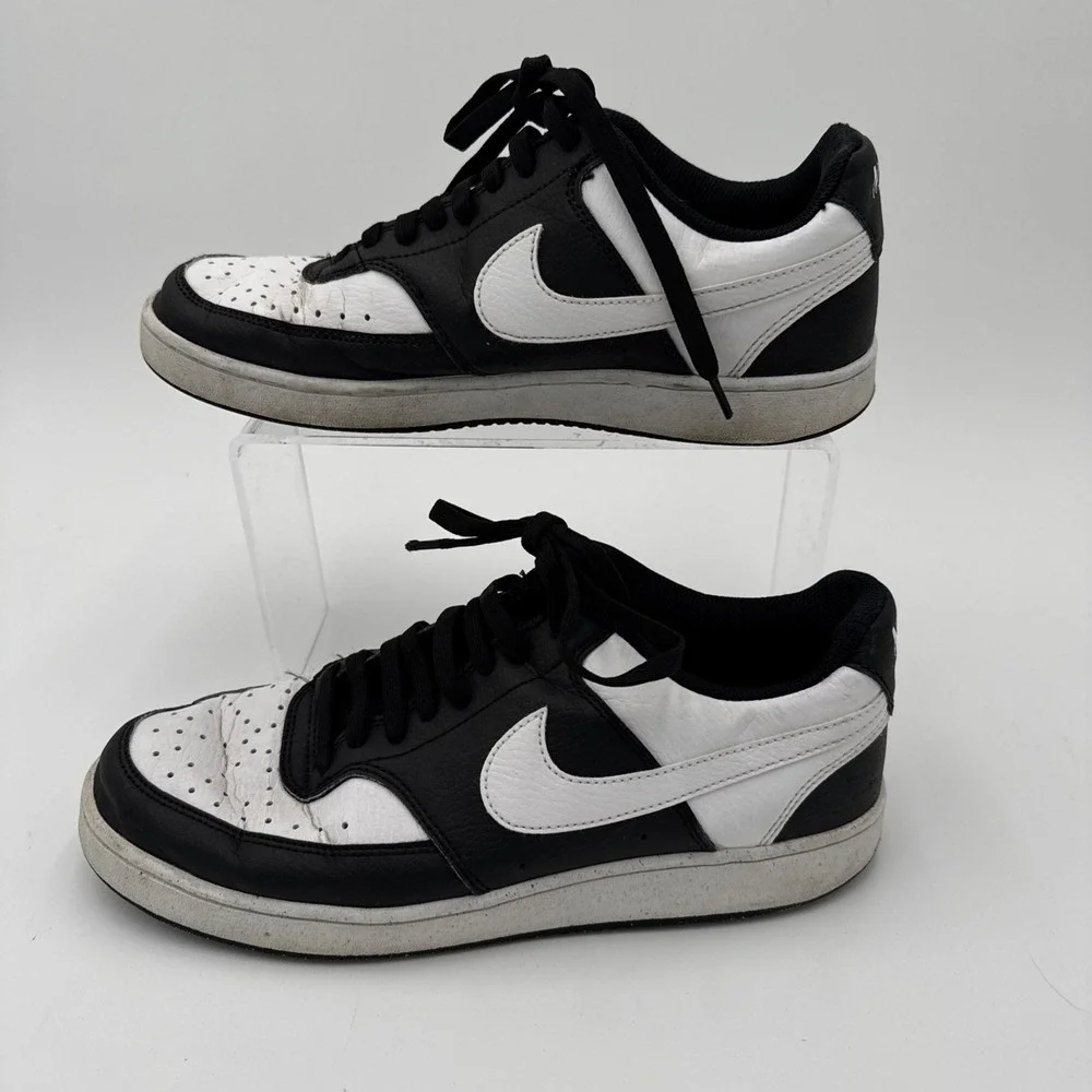 Nike court Vision Low Casual Shoes Men's White/Black‎ Used HM9862-001 Size 8.5